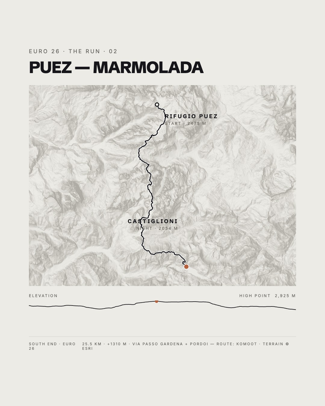 Puez → Castiglioni Marmolada route map