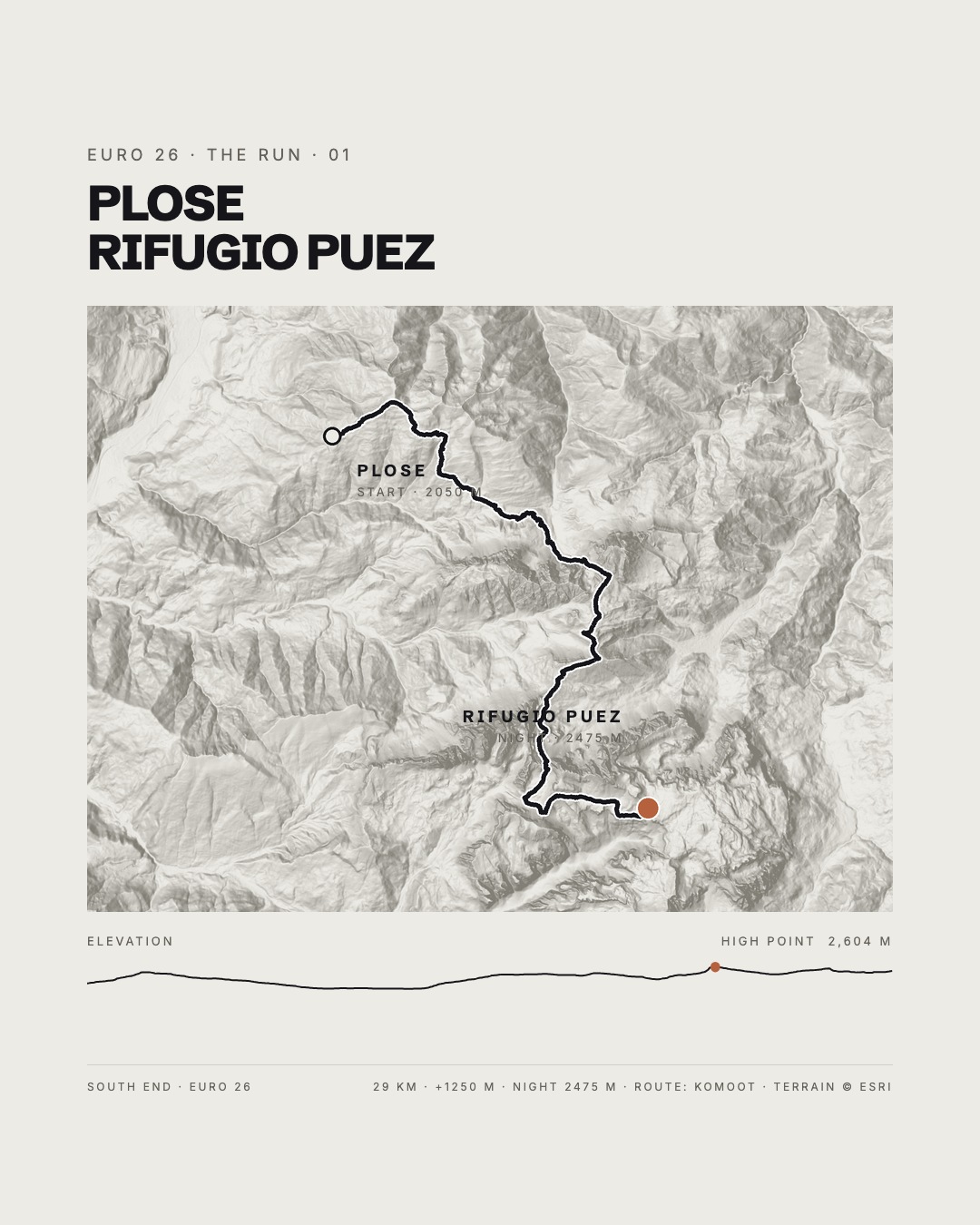 Plose → Rifugio Puez route map